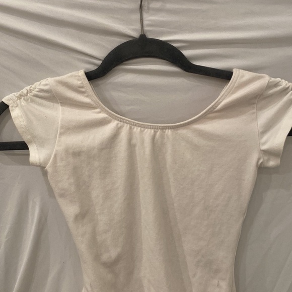 Motionwear Leotard white cap sleeve leotard Large child 12/14 - Picture 2 of 5